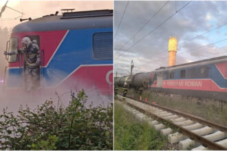 incendiu la locomotiva unui tren cu 36 de vagoane care transporta titei au intervenit pompierii din prahova 683a23663ab94