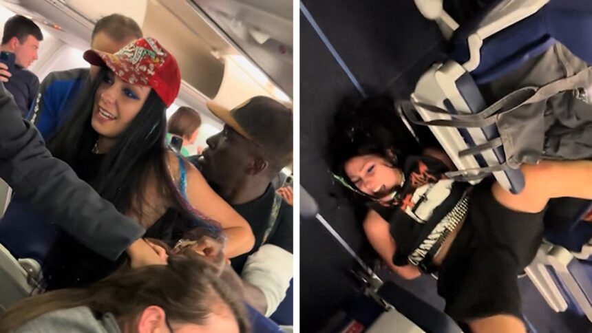 Scandal în aer: Pasager agresiv provoacă haos în avion 1 airline passengers violent meltdown fight in aisle caught on video 6852d2a64dd60