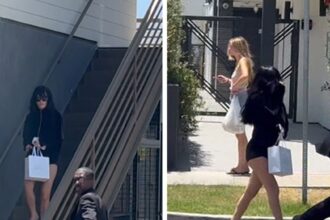 bianca censori flaunts long legs in tiny shorts drives through l a with kanye 68530184cc674