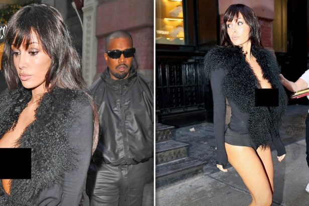 bianca censori flaunts massive cleavage in low cut black jacket 68572e45ac1a2