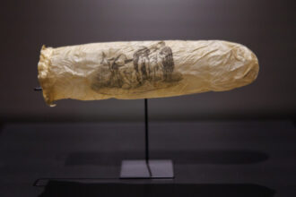 foto un prezervativ vechi de 200 de ani expus intr un muzeu din amsterdam banuim ca nu a fost folosit niciodata 683ff37076a03