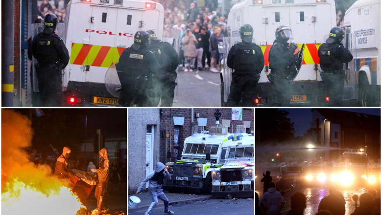 „Românii, țintiți de violență: Haosul se amplifică în Ballymena, orașul nord-irlandez” 1 galerie foto romanii sunt vizati in mod special continua violentele in orasul nord irlandez ballymena incendieri case distruse de protestatari 684a854e9d338