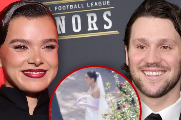 hailee steinfeld walks down aisle see her wedding dress 683b9d41616f0