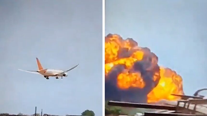 Zeci de vieți pierdute într-un tragic accident aviatic în India, momentul exploziei surprins în imagini 1 hundreds killed in fiery plane crash in india explosion caught on video 684ad6e576003