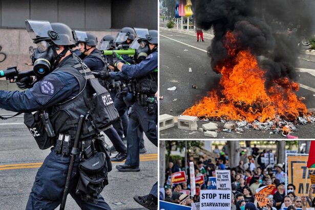 hundreds of protesters and police clash over immigration issues in l a 6844ecd17a57a