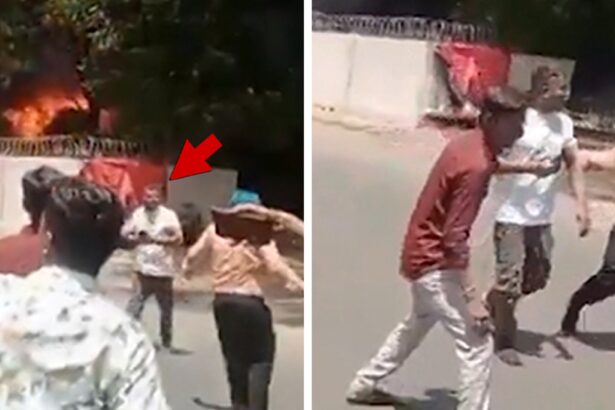 indian jet crashs sole survivor seen on phone walking away from wreck new video 68505076d13e4