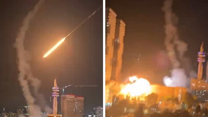 Iranul lansează atacuri cu rachete asupra Israelului, surprinse în acțiune 1 iran fires retaliatory missile strikes into israel caught on video 684d709ad81bb