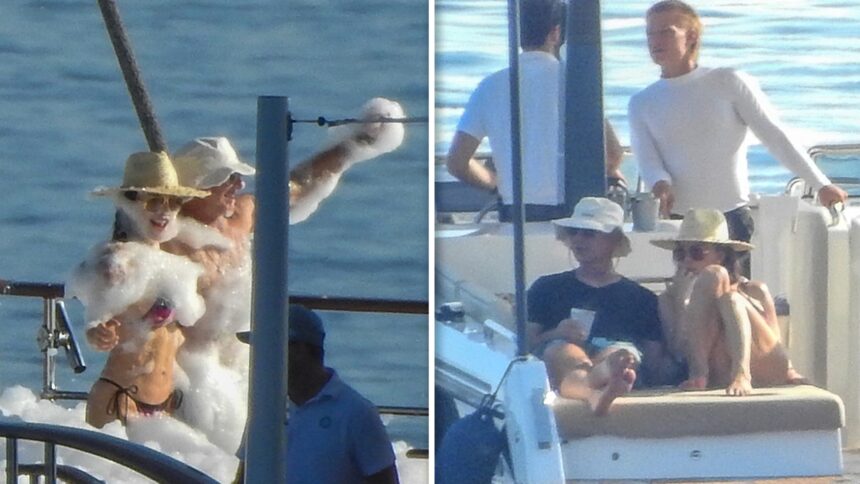 Jeff Bezos și Lauren Sanchez își etalează afecțiunea la petrecerea cu spumă pe mega-yacht 1 jeff bezos and lauren sanchez pack on pda at foam party on megayacht 68589e3bc5452