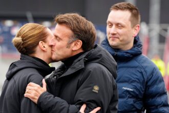 macron criticises trumps threats to take over greenland during visit 684efbab93614