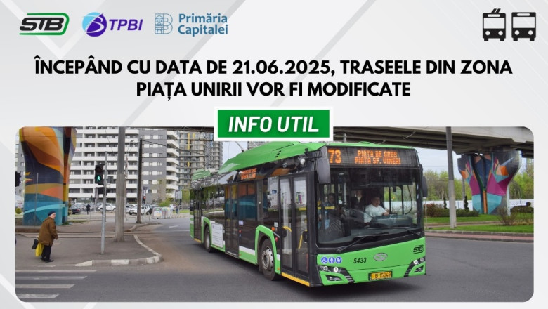 Schimbări importante în traseele STB din zona Piața Unirii, începând de sâmbătă, în inima Capitalei 1 mai multe trasee ale stb se modifica incepand de sambata in zona piata unirii in capitala 6856404b58d5e