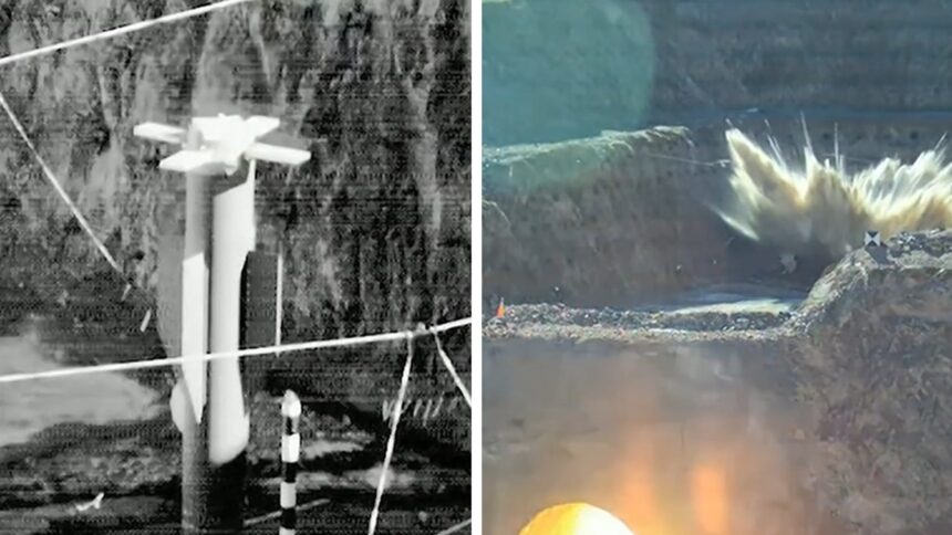 Pentagonul publică imagini uimitoare cu o bombă de 30.000 de lire, capabilă să distrugă buncăre. 1 pentagon releases explosive footage of 30000 pound bunker buster bomb 685d58ee1b970