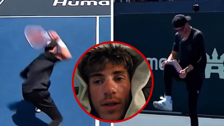 Zane Ford, vedeta pickleball-ului, se confruntă cu dificultăți în a-și distruge racheta în mijlocul unei crize emocționale 1 pickleball star zane ford struggles to break paddle in meltdown 68548b4998ab8