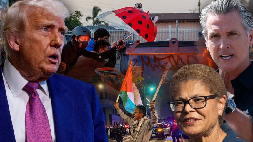 president trump slams gavin newsom and karen bass over l a riots 684590f7cdec1