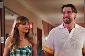 taylor swift and travis kelce fans go wild over perfect red carpet debut 685b93266e578