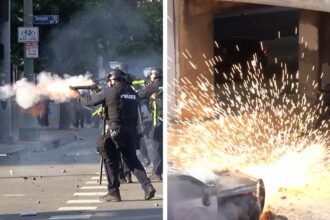 utter chaos ensues in downtown l a during third day of violent protests 6846e01a1b279
