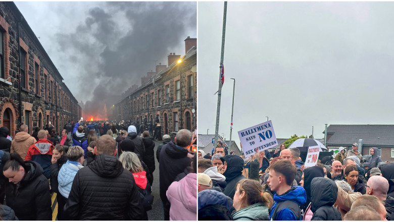 Incendii și violențe în Irlanda de Nord, după ce doi adolescenți români de 14 ani au fost reținuți pentru agresiune sexuală 1 video case incendiate si violente in strada in irlanda de nord dupa ce doi baieti romani de 14 ani au fost arestati preventiv pentru viol 6847da17428e4