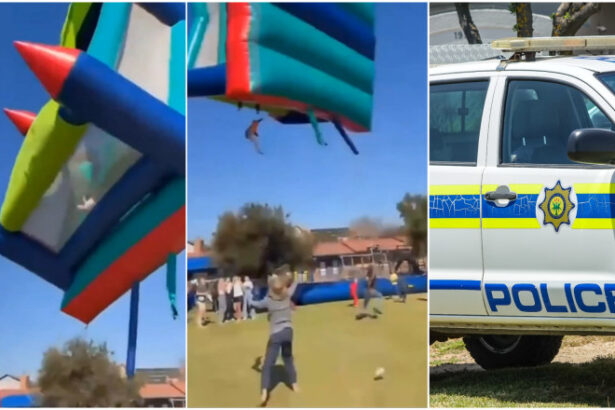 video castel gonflabil luat de vant in africa de sud doi copii grav raniti dupa ce au cazut de la inaltime momentul a fost filmat 68447b9185570