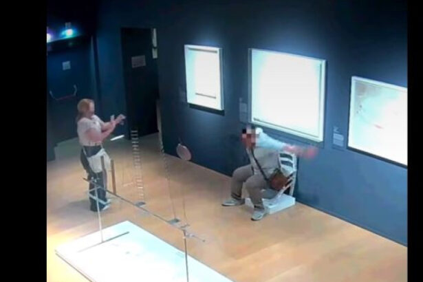 video cosmarul oricarui muzeu momentul in care un turist se asaza pe o opera de arta la verona si o distruge 6850352e75cc4