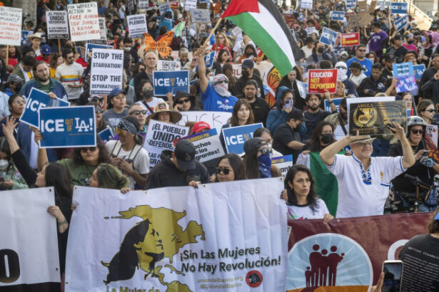 videofoto gaze lacrimogene si grenade sonore folosite de politie in centrul los angeles la proteste impotriva raidurilor anti imigratie 6843fe330984d