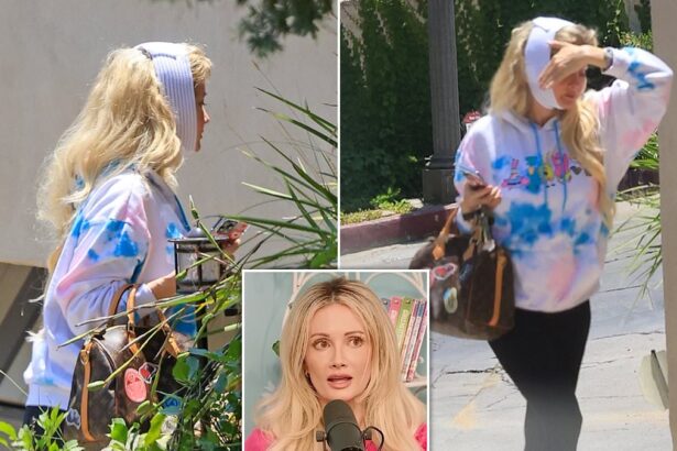 former playboy model holly madison steps out with a bandage wrapped around her head in la 68769175888db