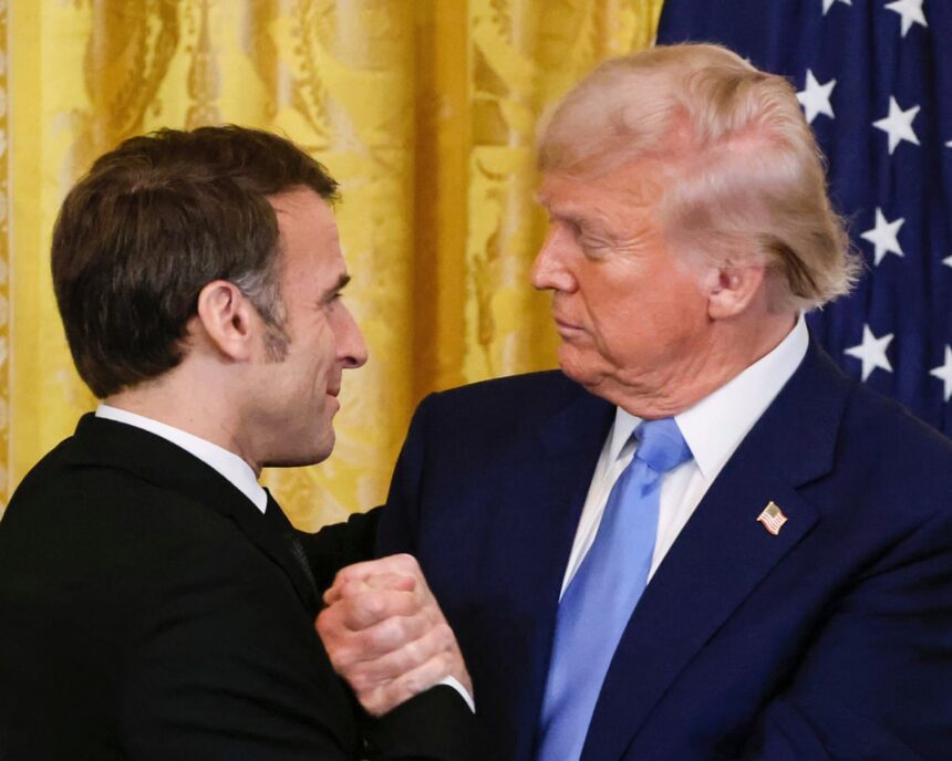 Macron îndeamnă Uniunea Europeană să apere cu fermitate interesele europene în fața tarifelor impuse de Trump. 1 macron calls on eu to defend european interests resolutely from trump tariffs 6873a9ce160ad