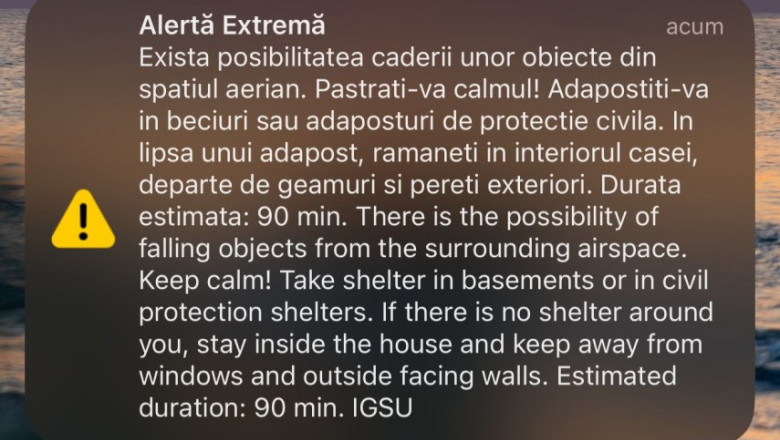 Atenție, Tulcea: Cetățenii sunt avertizați cu privire la riscul de cădere a obiectelor din cer, conform anunțului MApN. 1 news alert mesaj ro alert in tulcea populatia avertizata in legatura cu posibilitatea caderii unor obiecte din spatiul aerian anuntul mapn 6864b22ca53e7