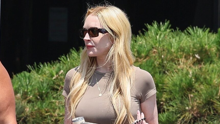 skinny lindsay lohan turns heads in nude look while shopping in beverly hills 6875d3b64e890