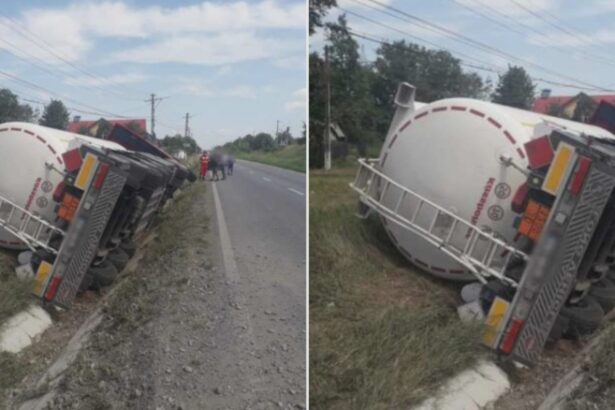 alerta in judetul suceava o cisterna incarcata cu 16 tone de motorina s a rasturnat la dolhasca 68a4895b33824