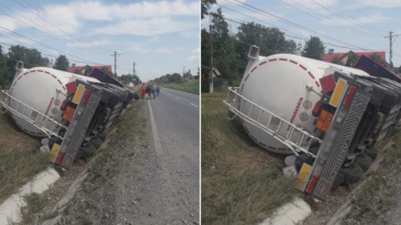 Alarmă în Suceava: O cisternă plină cu 16 tone de motorină s-a răsturnat la Dolhasca 1 alerta in judetul suceava o cisterna incarcata cu 16 tone de motorina s a rasturnat la dolhasca 68a4895b33824