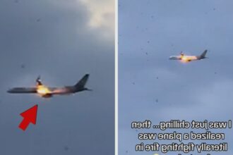 passenger jet makes emergency landing after flames erupt near engine mid flight 68a47c5849396