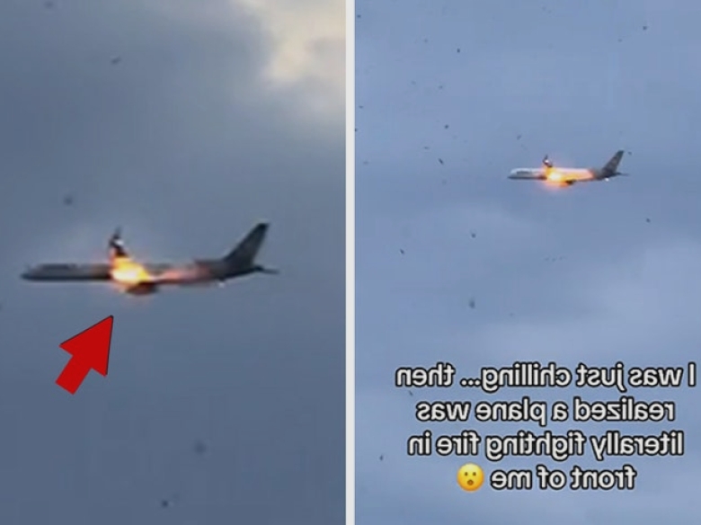 Avionul de pasageri efectuează o aterizare de urgență după ce flăcările izbucnesc lângă motor în timpul zborului 1 passenger jet makes emergency landing after flames erupt near engine mid flight 68a47c5849396