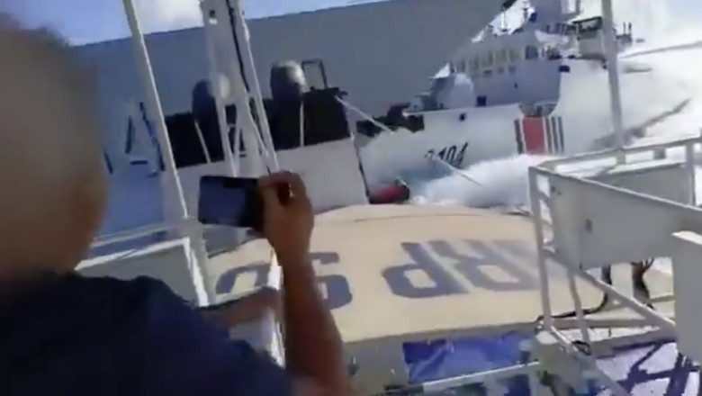 Coliziune pe ape disputate: Nave militare chineze implicate în accident în urma urmăririi unei embarcațiuni filipineze 1 video incident maritim doua nave militare ale chinei s au ciocnit in timp ce urmareau un vas filipinez in apele disputate din sudul tarii 68999e0887f7c