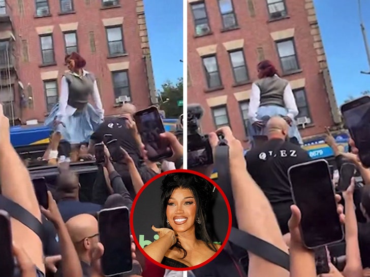 Cardi B își arată talentul pe mașină în timp ce fanii o împresoară la evenimentul special 1 cardi b twerks on top of car while fans swarm pop up event 68c5f3a043318