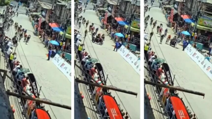 Accident surprinzător la Turul Venezuelei: motocicleta poliției a intrat în coliziune cu cicliști în timpul competiției 1 incident socant la turul venezuelei o motocicleta a politiei s a izbit de ciclisti in plina cursa 68c1e62fb78f2