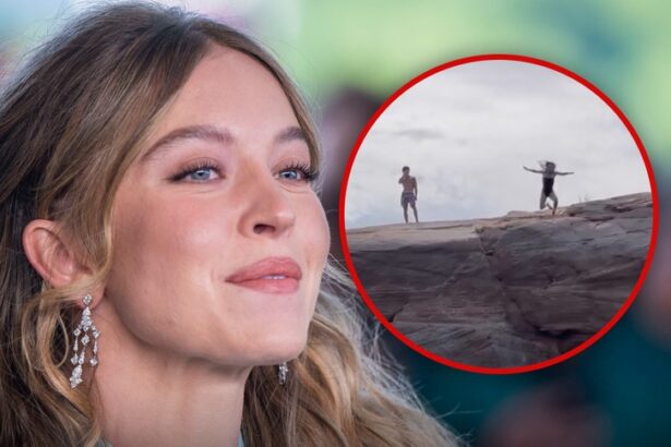 sydney sweeney heats up lake trip with cliff jumps bikini walks waterskiing 68c7073f6ca86