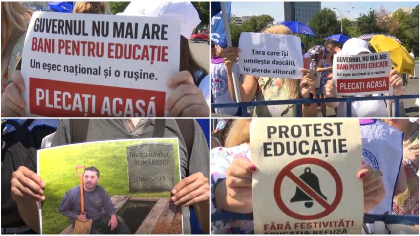 Mii de cadre didactice protestează la debutul anului școlar, cerând demisia ministrului Educației 1 zeci de mii de profesori ies in strada in prima zi de scoala sindicatele din educatie cer demisia ministrului 68bd21e4a3fd6