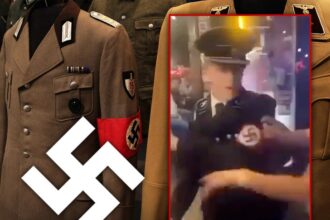 nazi sympathizer in gestapo uniform smashes woman with beer stein on video 68fcce2998e0c