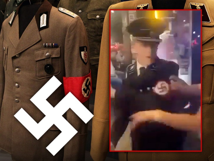 Naziul simpatic în uniformă Gestapo atacă o femeie cu halbă 1 nazi sympathizer in gestapo uniform smashes woman with beer stein on video 68fcce2998e0c