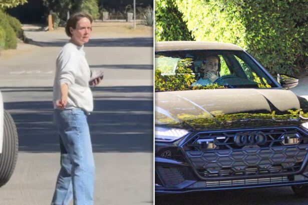 sarah paulson emotional outside diane keatons home after actress death 68ebe0918852c