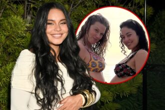 vanessa hudgens shows off baby bump in bikini 68fcc26cb7e55