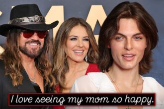 elizabeth hurleys son praises billy ray cyrus in heartfelt instagram post 6920bb1790a1f