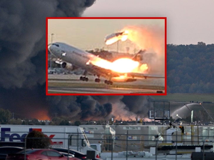 Imaginile arată explozia motorului pe aripa unui avion UPS 1 new ups plane crash images show engine exploding off left wing on takeoff 691f50e710d53