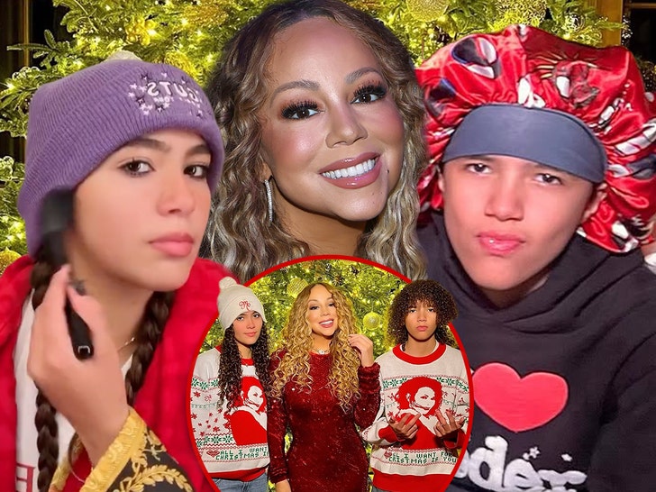 mariah careys twins rock her holiday merch in rare family photo 6950251f0aded