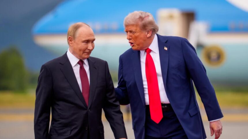 Trump expune în Casa Albă o fotografie cu Putin 1 donald trump si a agatat in casa alba fotografia alaturi de vladimir putin realizata la summitul din alaska 697a10ac49041