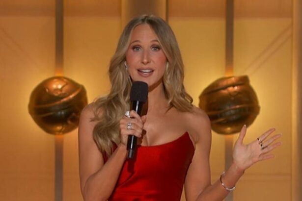 nikki glaser takes shots at bari weiss cbs news in golden globes monologue 696457d562a88