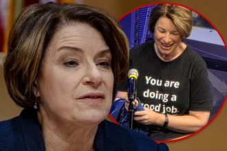 senator amy klobuchar wears good job t shirt amid government shutdown 69c7c410d1ea4